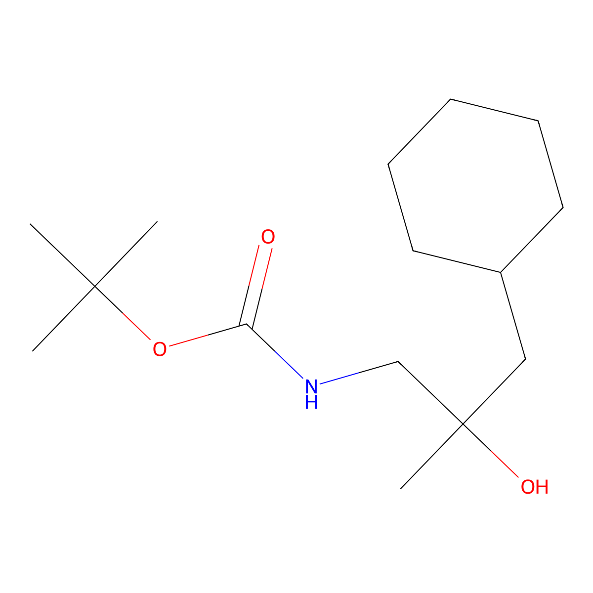 tert-butyl N-(3-cyclohexyl-2-hydroxy-2-methylpropyl)carbamate molecular structure, CAS 2408974-19-4