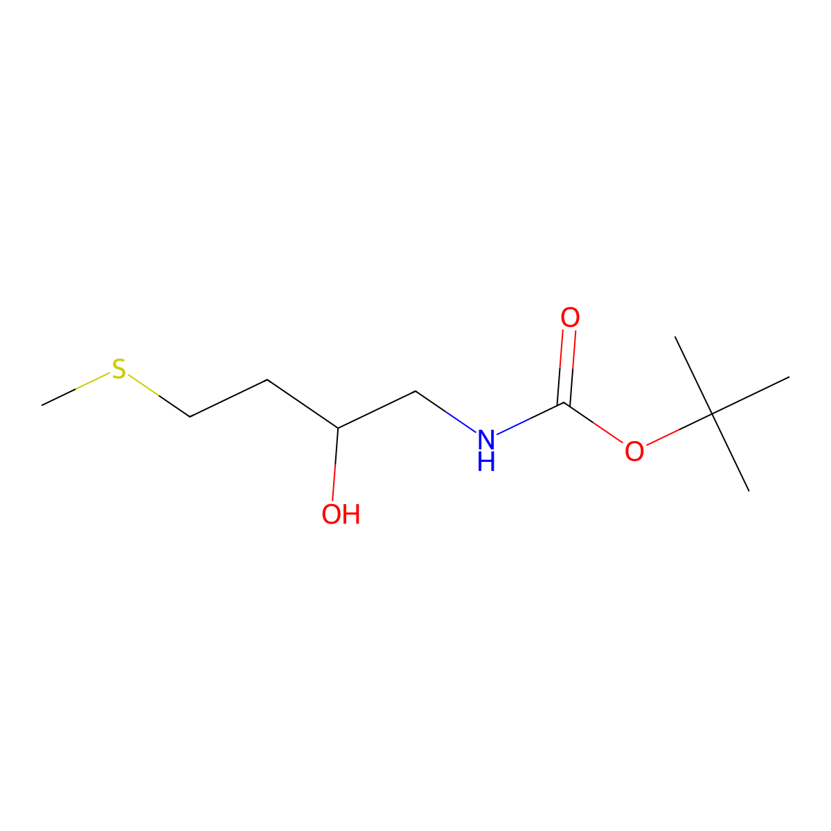 tert-butyl N-[2-hydroxy-4-(methylsulfanyl)butyl]carbamate molecular structure, CAS 2408974-20-7