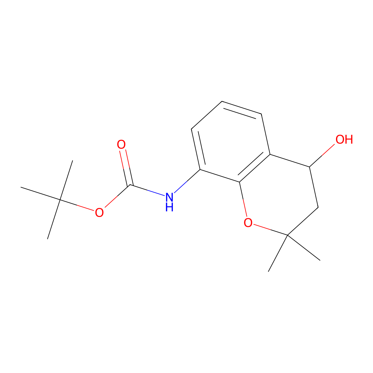 tert-butyl N-(4-hydroxy-2,2-dimethyl-3,4-dihydro-2H-1-benzopyran-8-yl)carbamate molecular structure, CAS 2408974-25-2