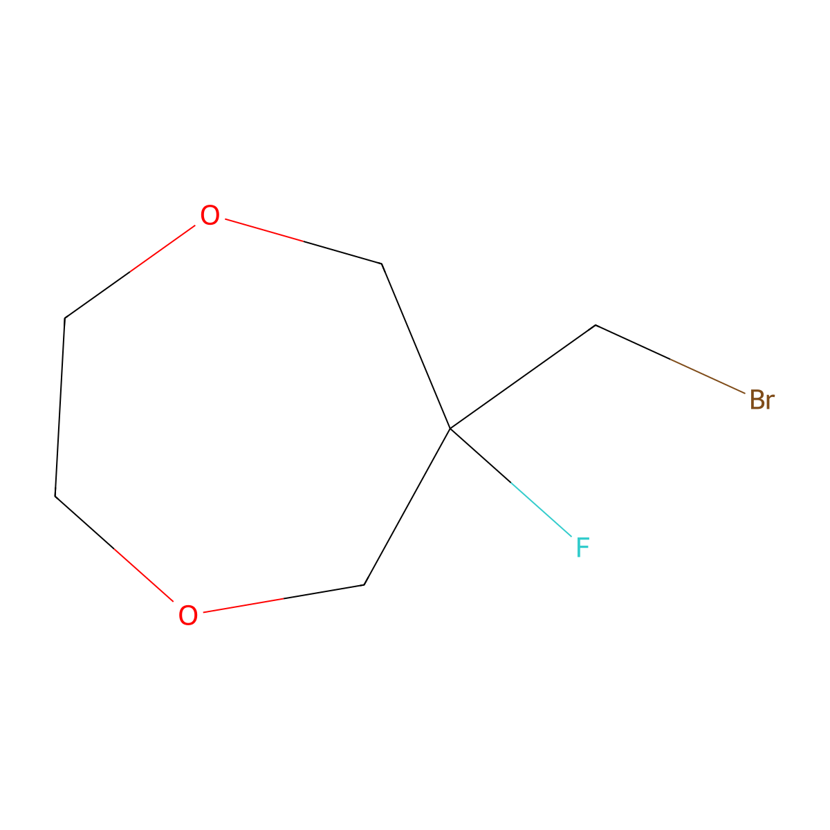 6-(Bromomethyl)-6-fluoro-1,4-dioxepane molecular structure, CAS 2408974-27-4