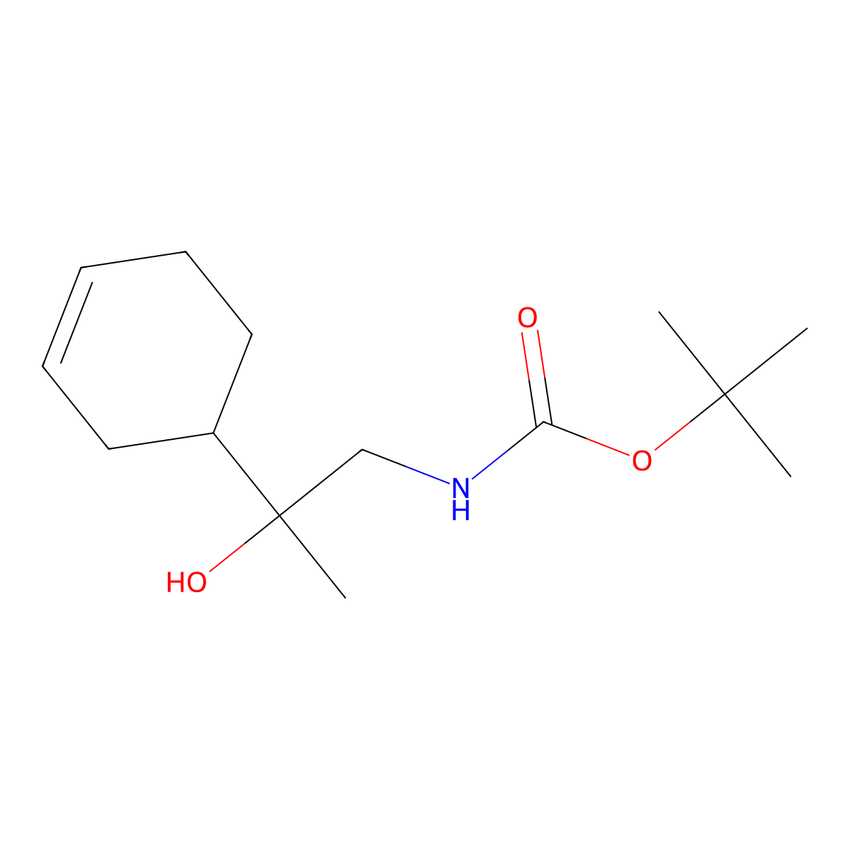 tert-butyl N-[2-(cyclohex-3-en-1-yl)-2-hydroxypropyl]carbamate molecular structure, CAS 2408974-28-5