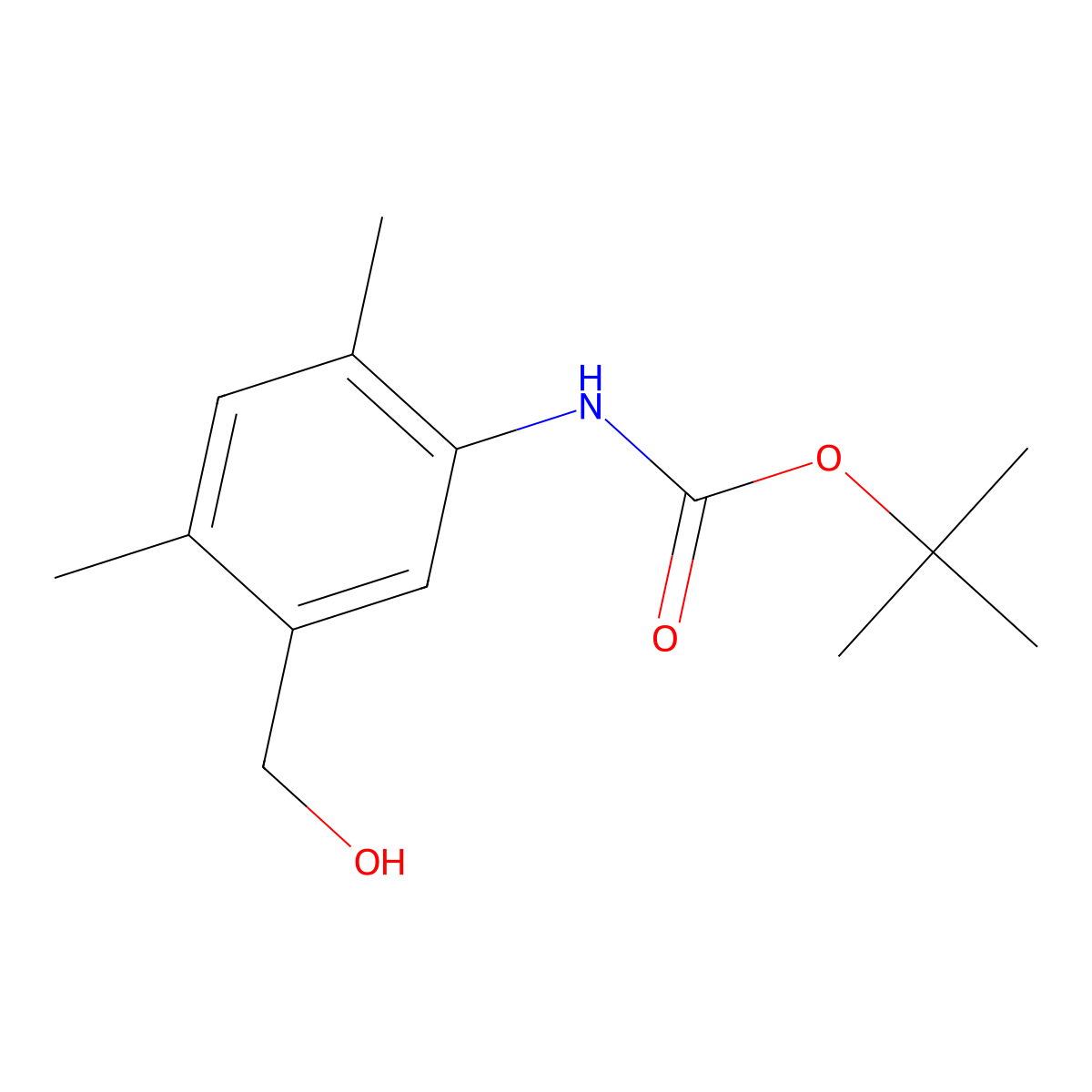 tert-butyl N-[5-(hydroxymethyl)-2,4-dimethylphenyl]carbamate molecular structure, CAS 2408974-41-2