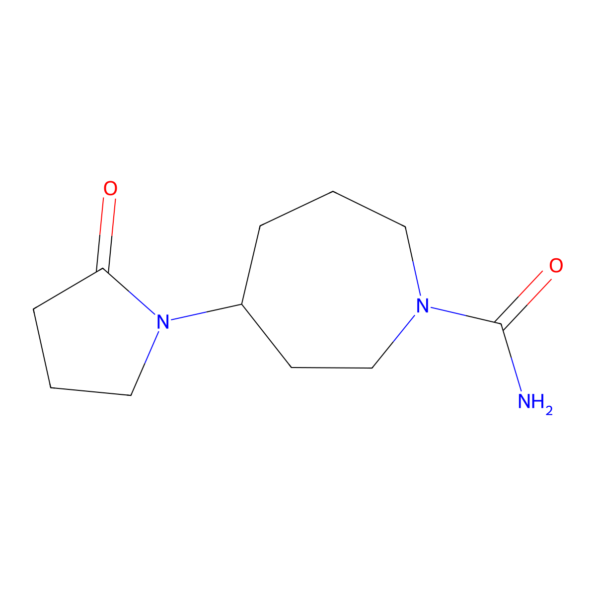 4-(2-Oxopyrrolidin-1-yl)azepane-1-carboxamide molecular structure, CAS 2408974-46-7