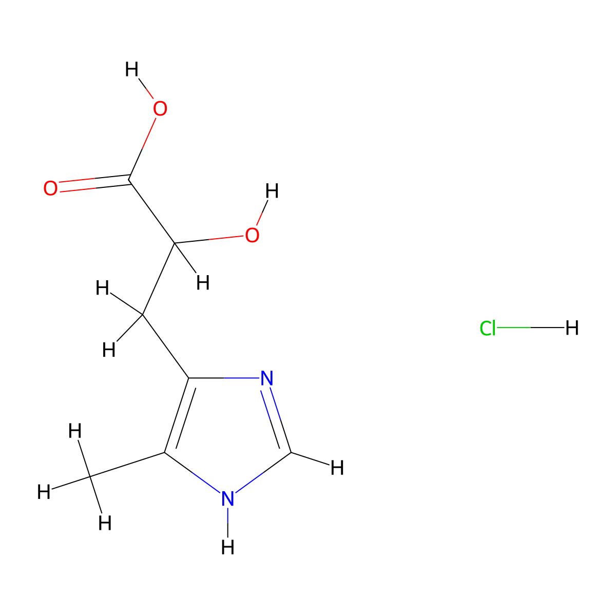2-hydroxy-3-(4-methyl-1H-imidazol-5-yl)propanoicacidhydrochloride molecular structure, CAS 2408974-52-5