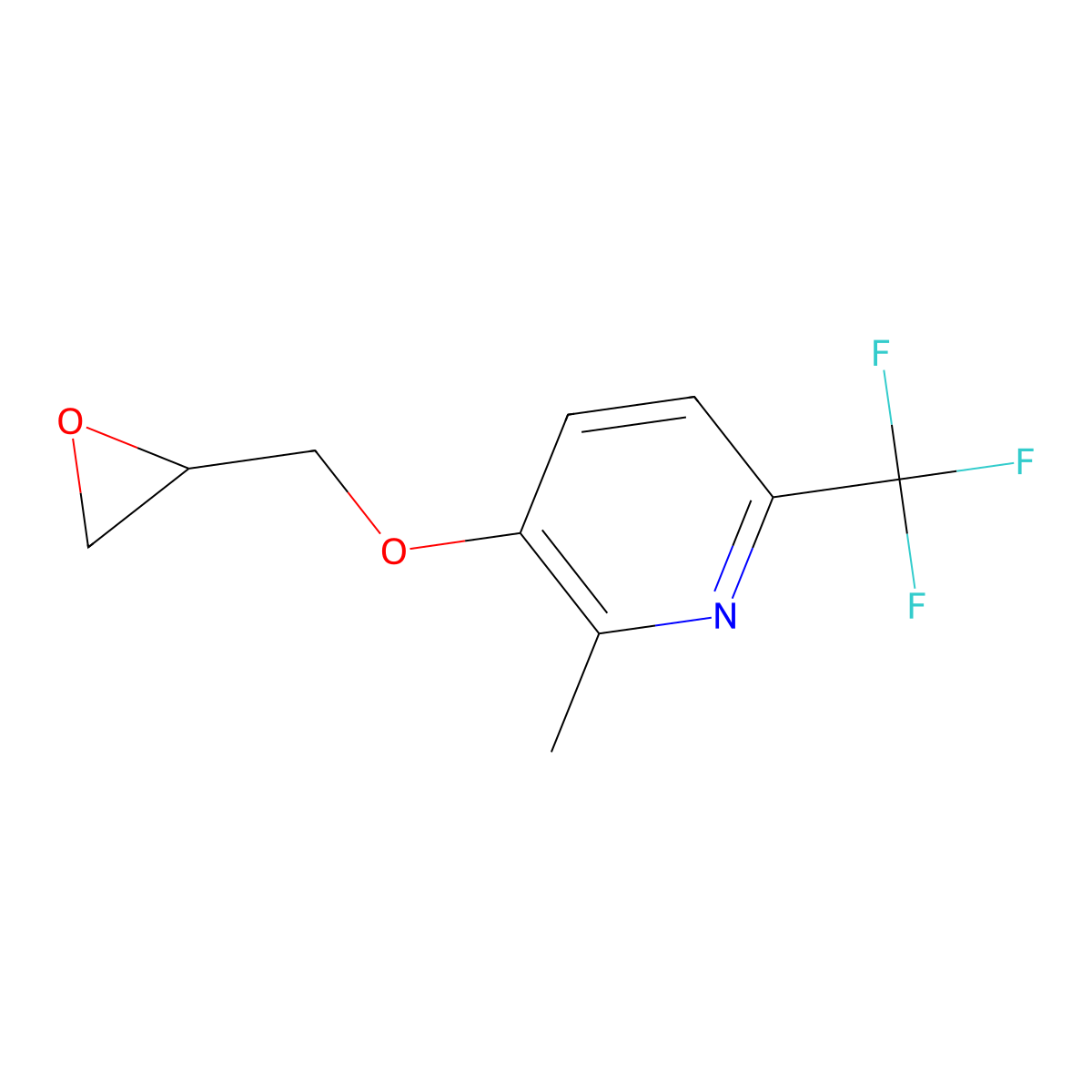 2-Methyl-3-[(oxiran-2-yl)methoxy]-6-(trifluoromethyl)pyridine molecular structure, CAS 2408974-54-7