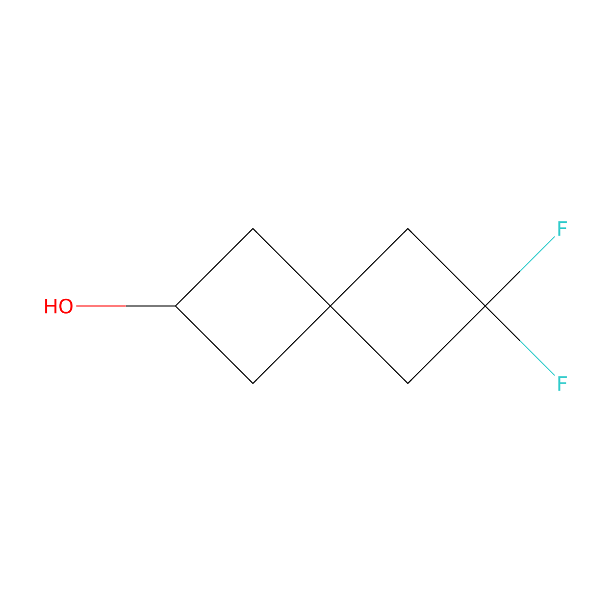 6,6-Difluorospiro[3.3]heptan-2-ol molecular structure, CAS 2408974-56-9