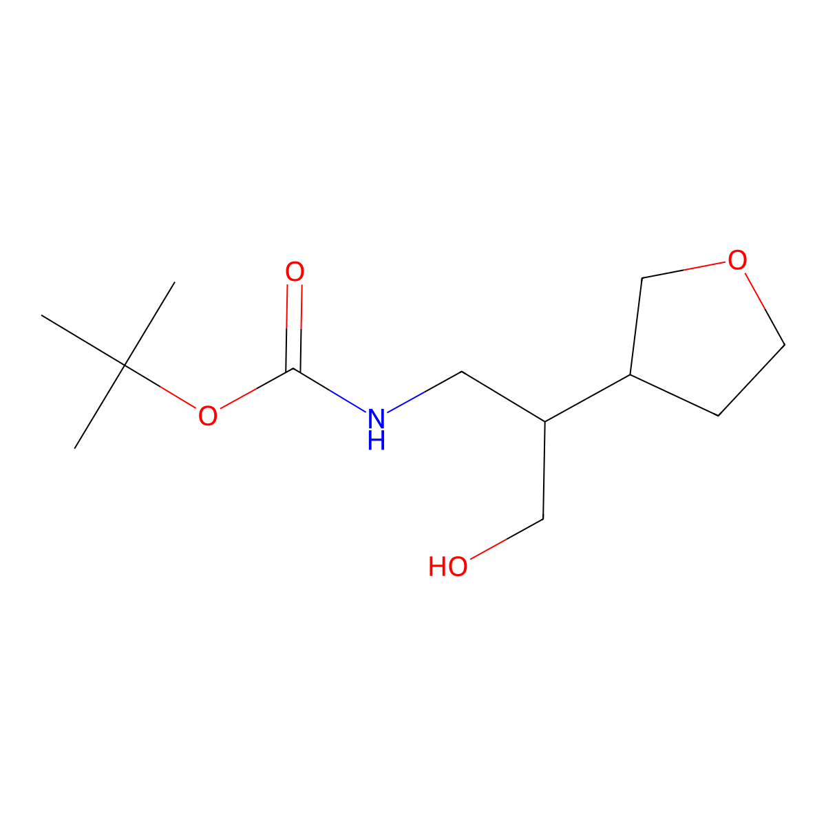 tert-butyl N-[3-hydroxy-2-(oxolan-3-yl)propyl]carbamate molecular structure, CAS 2408974-58-1