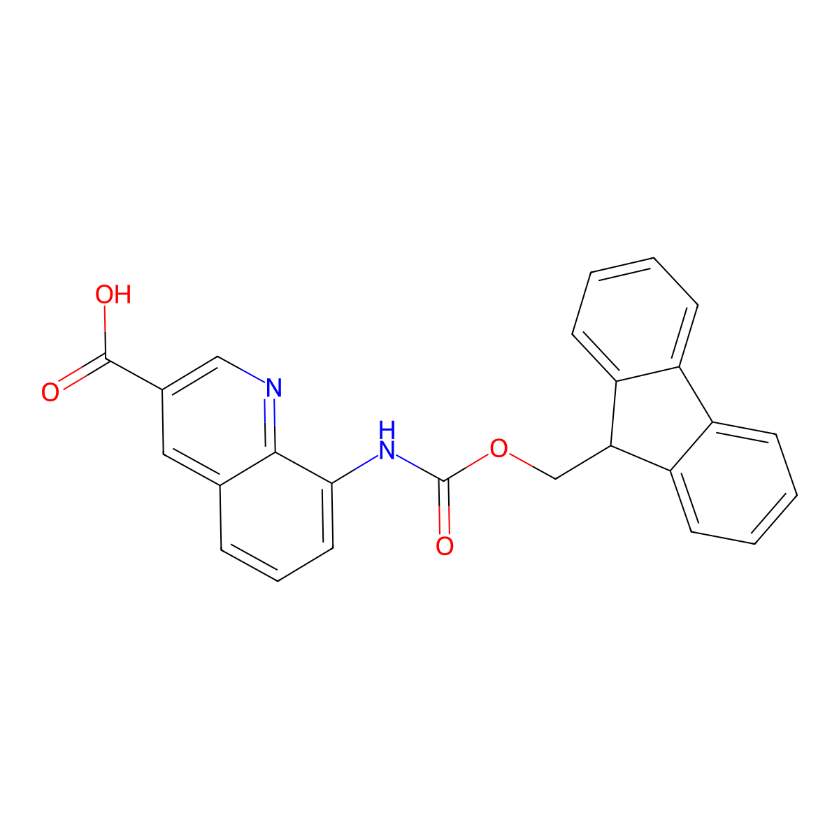 8-(9H-Fluoren-9-ylmethoxycarbonylamino)quinoline-3-carboxylic acid molecular structure, CAS 2408974-59-2