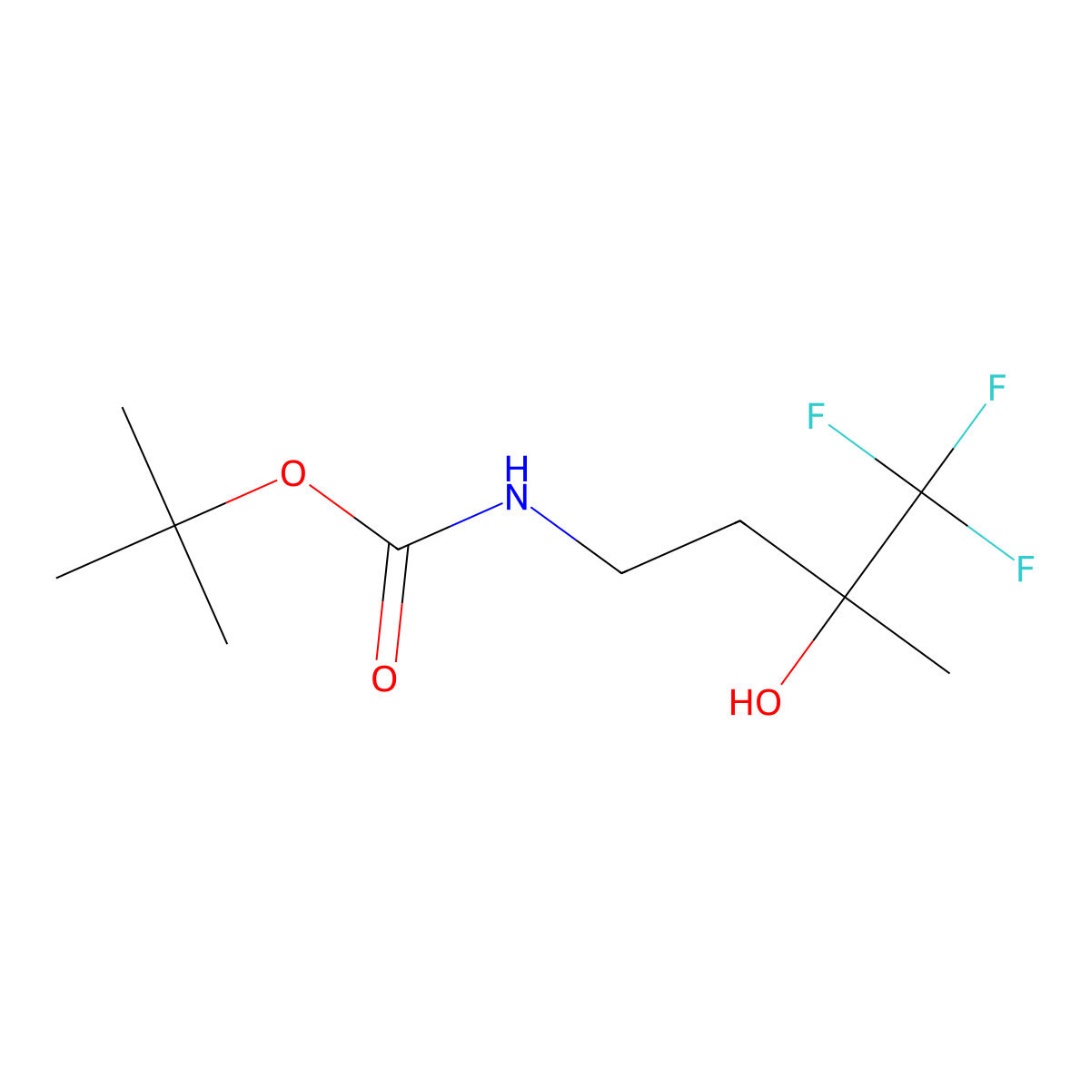 tert-butyl N-(4,4,4-trifluoro-3-hydroxy-3-methylbutyl)carbamate molecular structure, CAS 2408974-64-9
