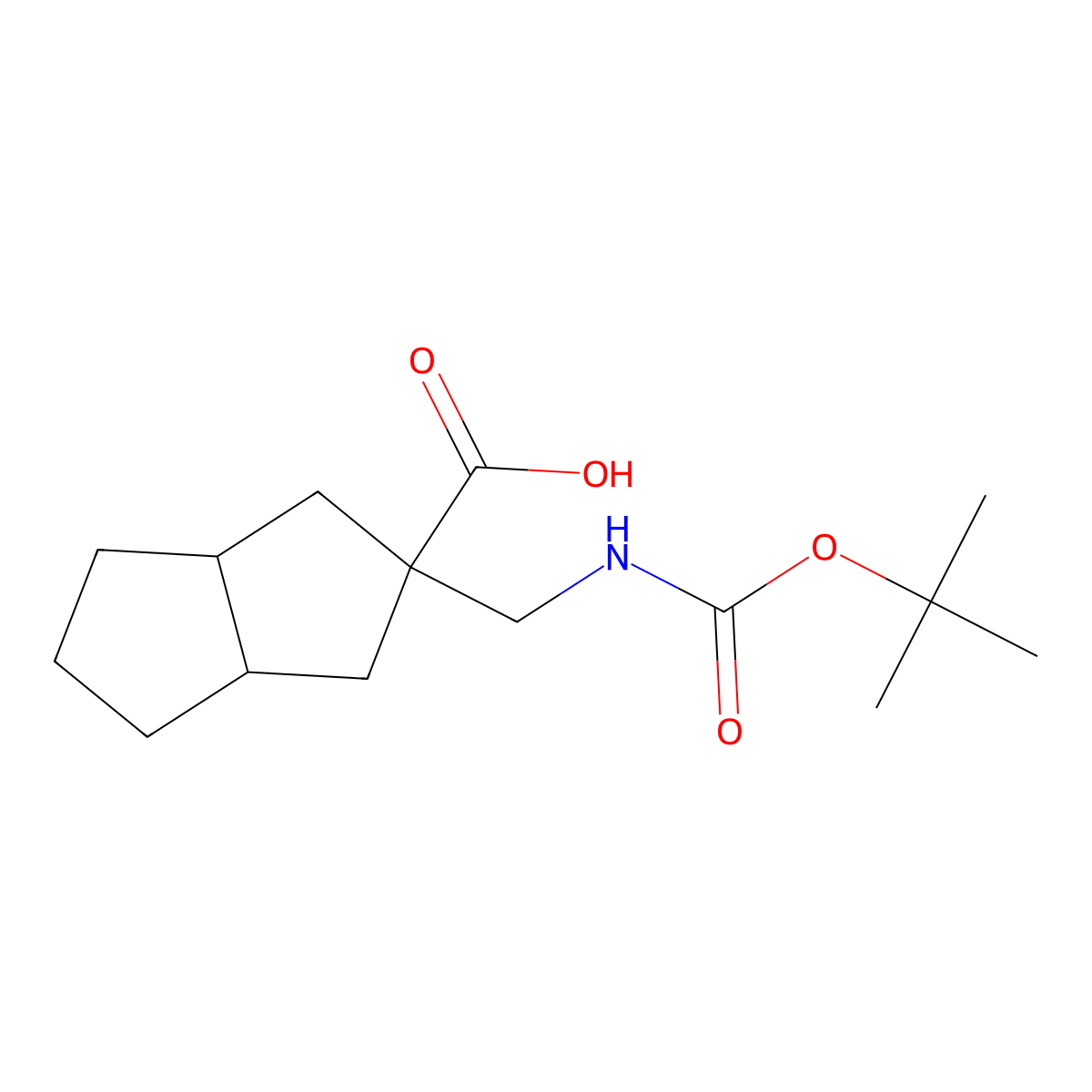 2-({[(Tert-butoxy)carbonyl]amino}methyl)-octahydropentalene-2-carboxylic acid molecular structure, CAS 2408974-72-9