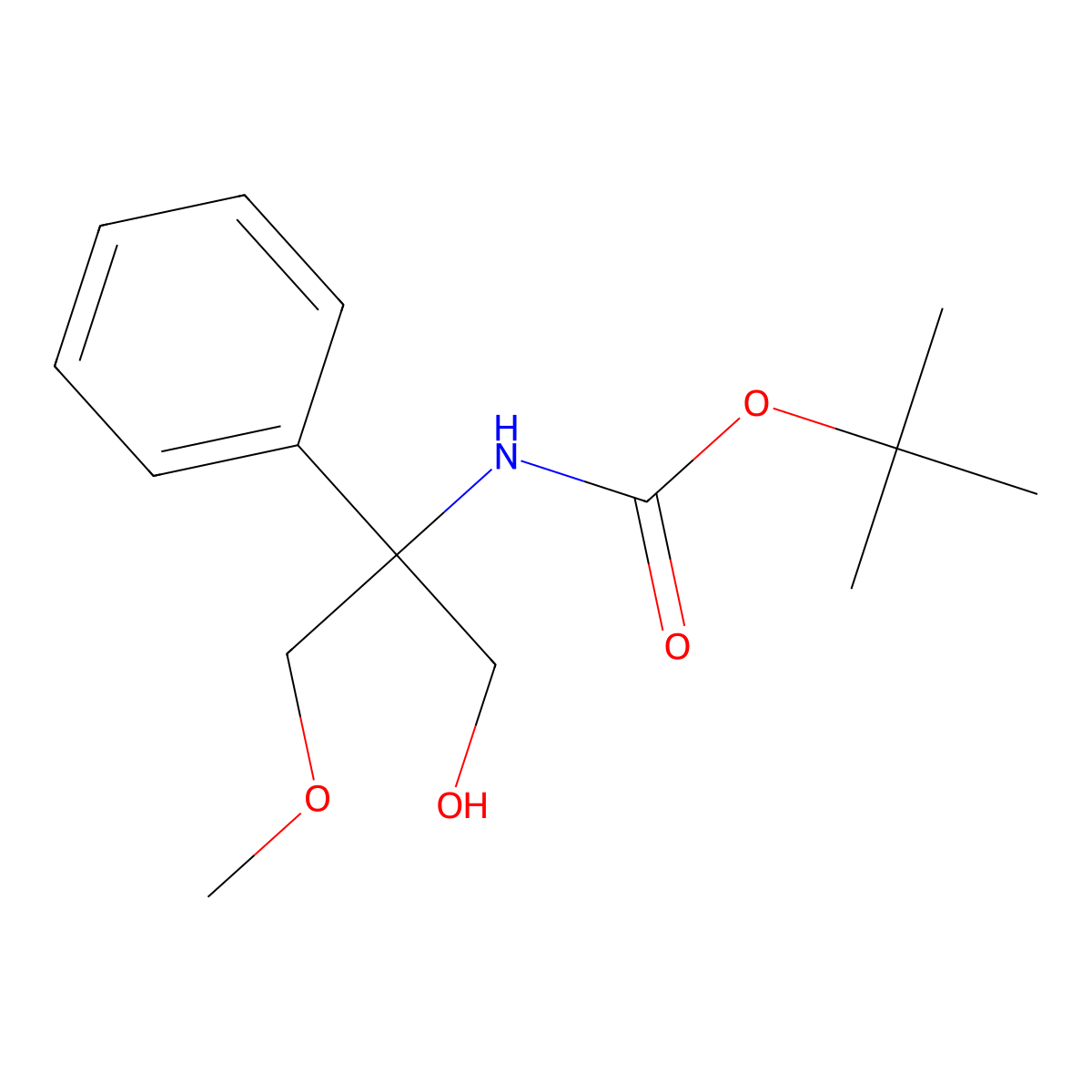 tert-butyl N-(1-hydroxy-3-methoxy-2-phenylpropan-2-yl)carbamate molecular structure, CAS 2408974-74-1