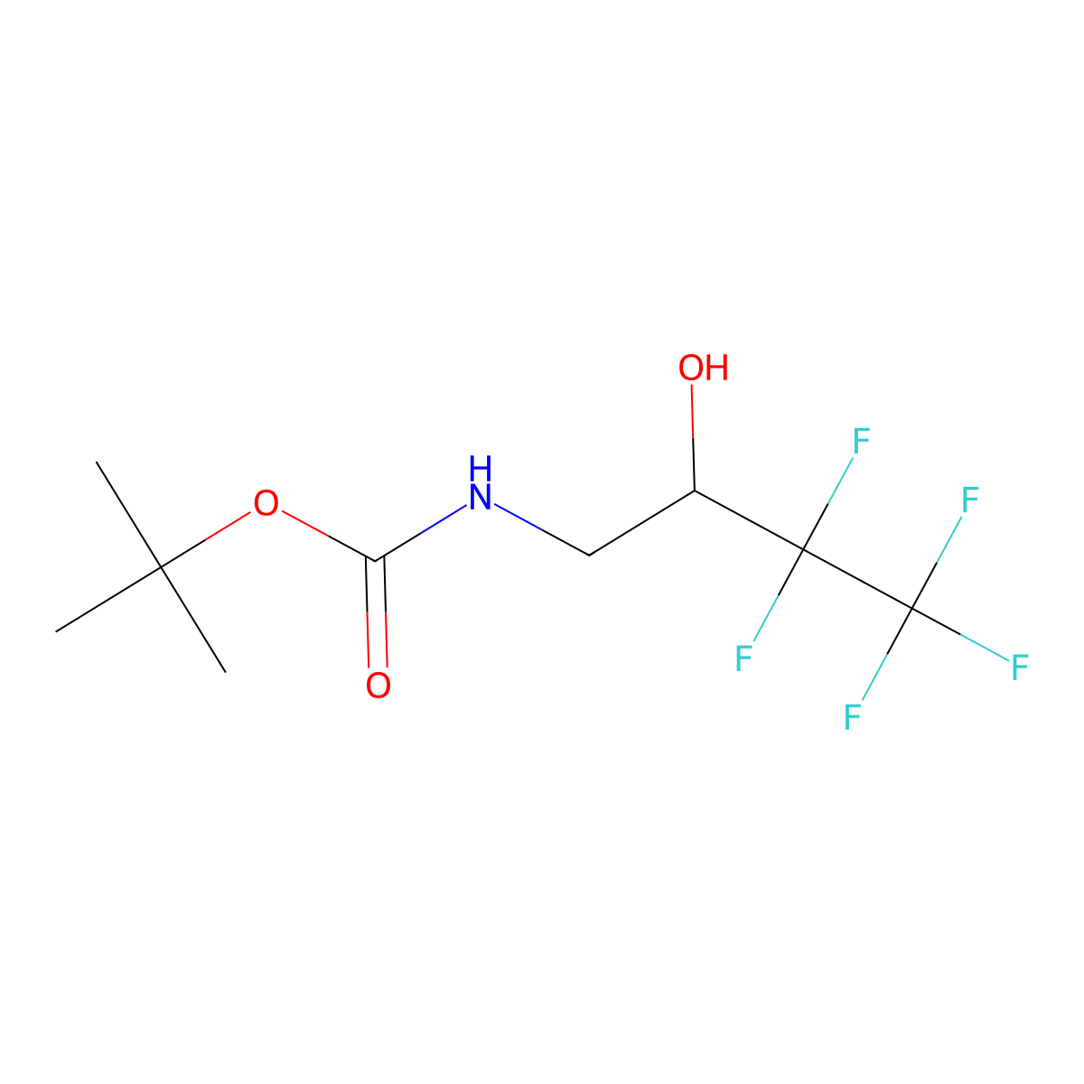 tert-butyl N-(3,3,4,4,4-pentafluoro-2-hydroxybutyl)carbamate molecular structure, CAS 2408974-87-6