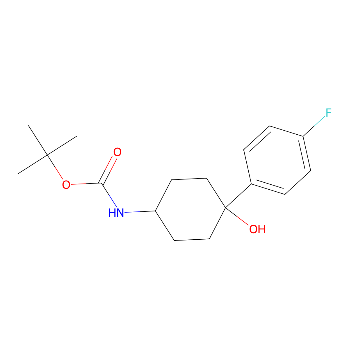 tert-butyl N-[4-(4-fluorophenyl)-4-hydroxycyclohexyl]carbamate molecular structure, CAS 2408974-93-4