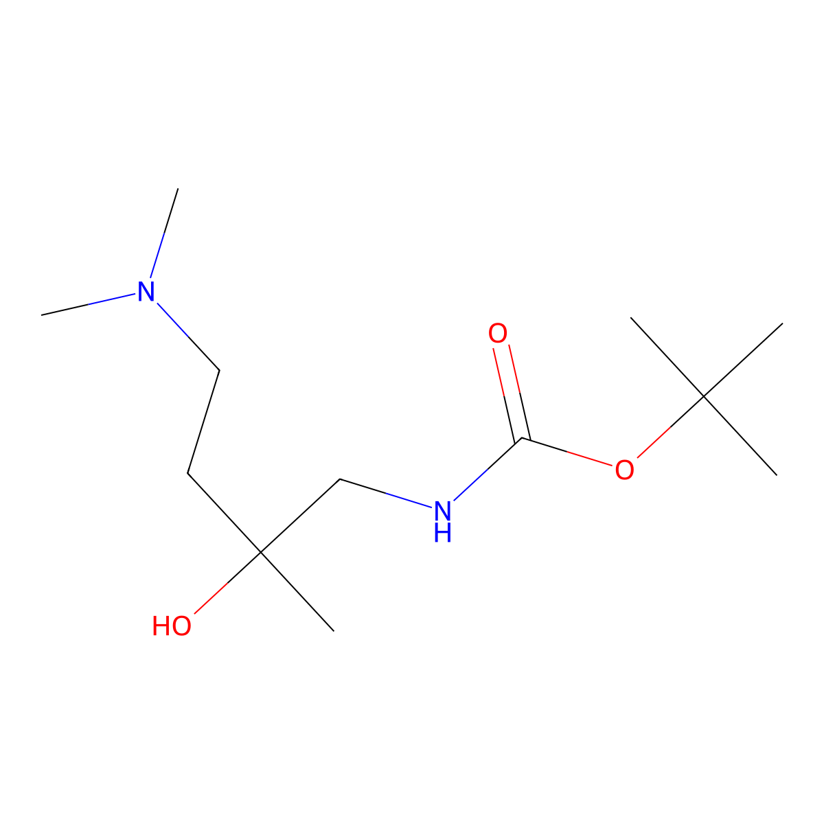 tert-butyl N-[4-(dimethylamino)-2-hydroxy-2-methylbutyl]carbamate molecular structure, CAS 2408975-01-7