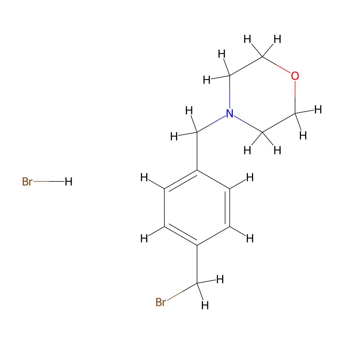4-{[4-(Bromomethyl)phenyl]methyl}morpholinehydrobromide molecular structure, CAS 2408975-07-3