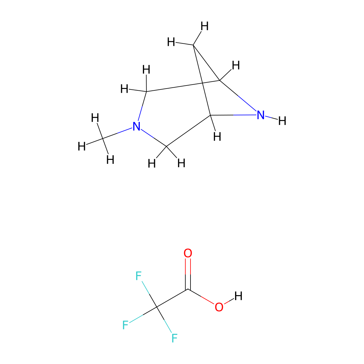 3-Methyl-3,6-diazabicyclo[3.1.1]heptane,trifluoroaceticacid molecular structure, CAS 2408975-12-0