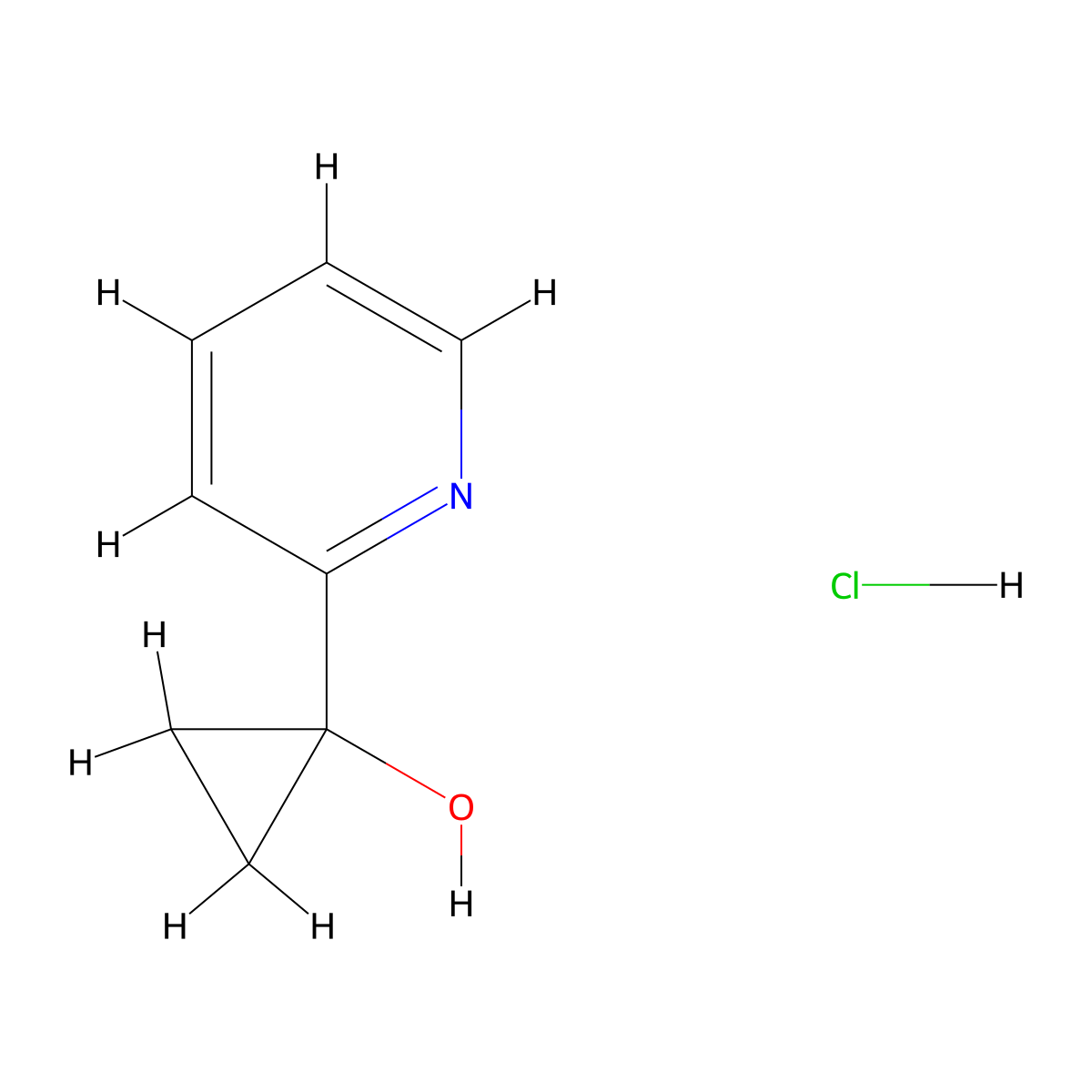 1-(Pyridin-2-yl)cyclopropan-1-ol hydrochloride molecular structure, CAS 2408975-13-1