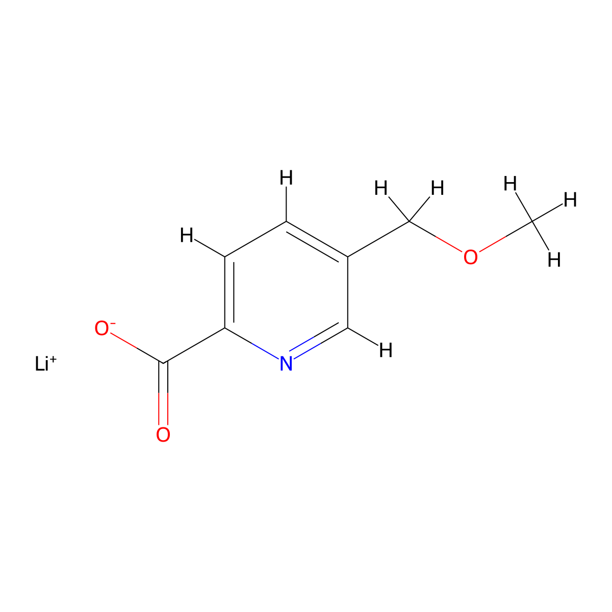 Lithium(1+)ion5-(methoxymethyl)pyridine-2-carboxylate molecular structure, CAS 2408975-23-3