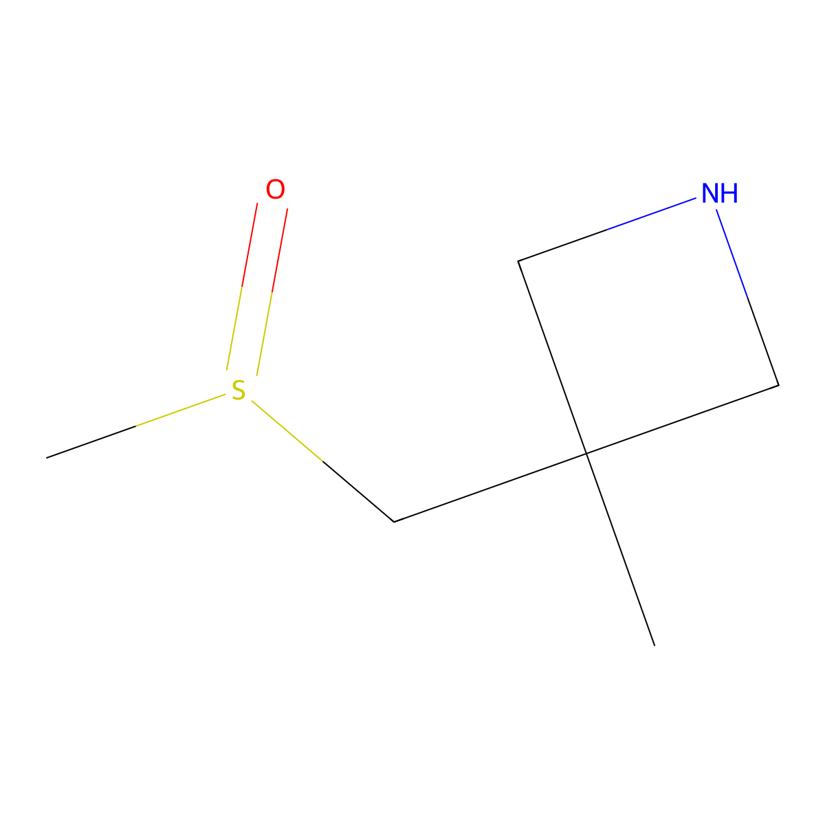 3-(Methanesulfinylmethyl)-3-methylazetidine molecular structure, CAS 2408975-28-8