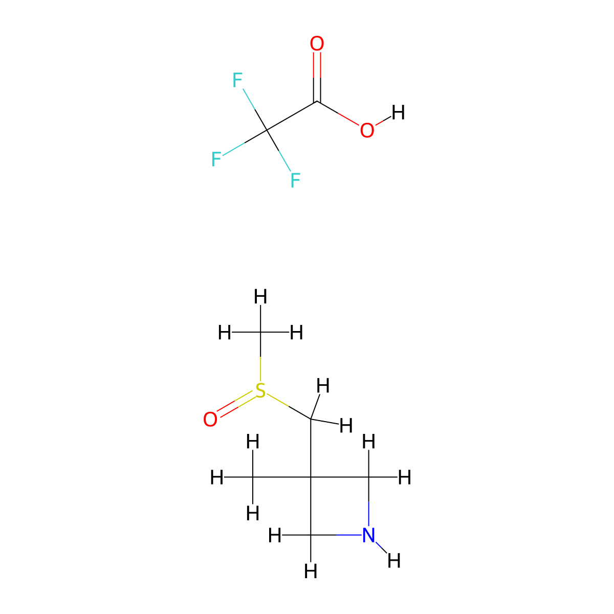 3-(Methanesulfinylmethyl)-3-methylazetidine,trifluoroaceticacid molecular structure, CAS 2408975-29-9