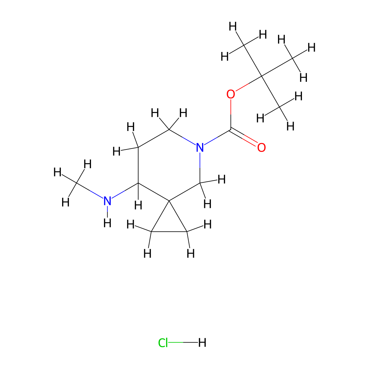 Tert-butyl 8-(methylamino)-5-azaspiro[2.5]octane-5-carboxylate hydrochloride molecular structure, CAS 2408975-36-8