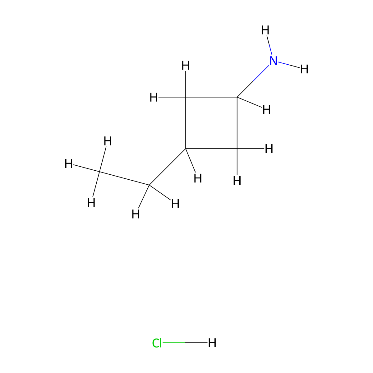 3-Ethylcyclobutan-1-amine hydrochloride molecular structure, CAS 2408975-39-1