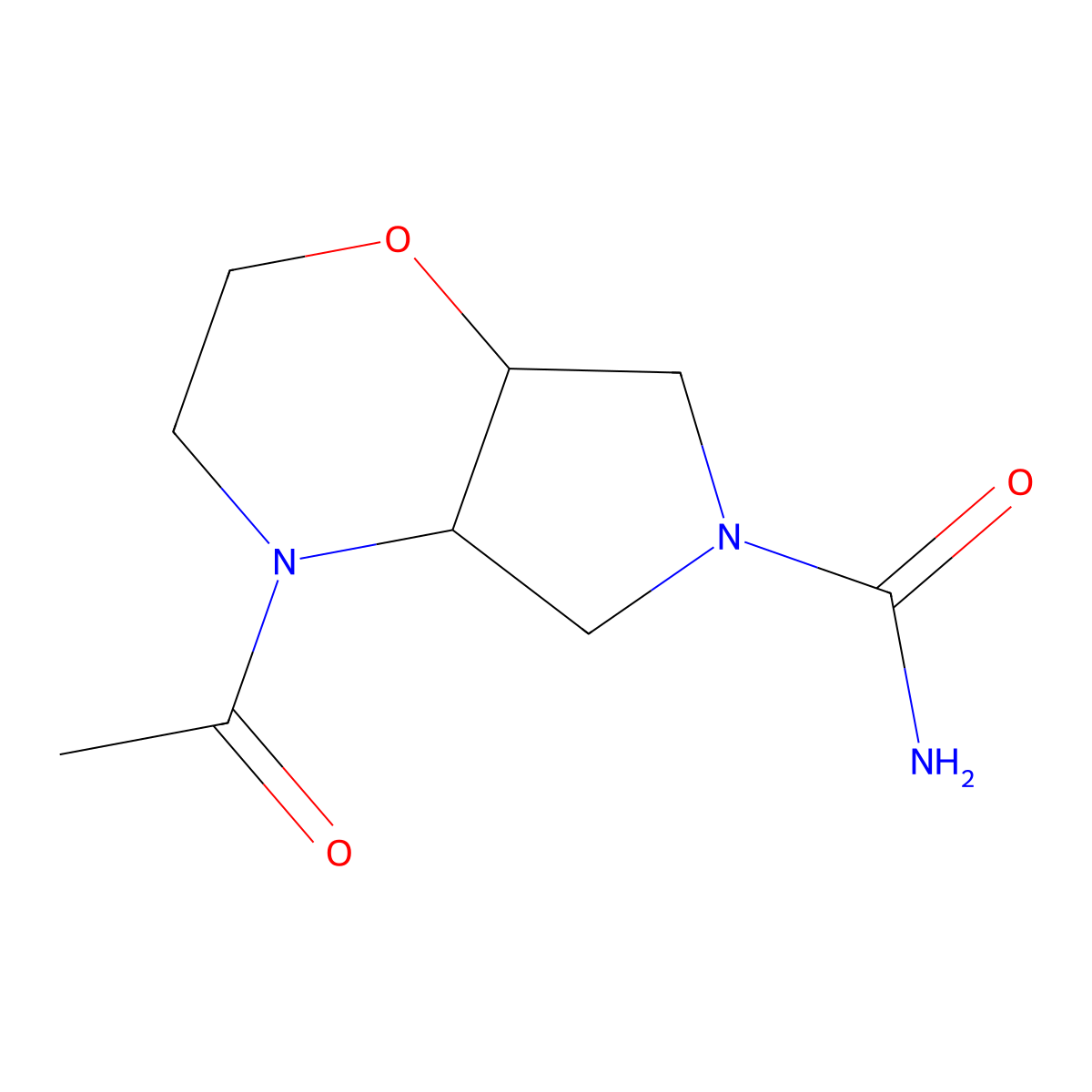 4-Acetyl-octahydropyrrolo[3,4-b]morpholine-6-carboxamide molecular structure, CAS 2408975-57-3