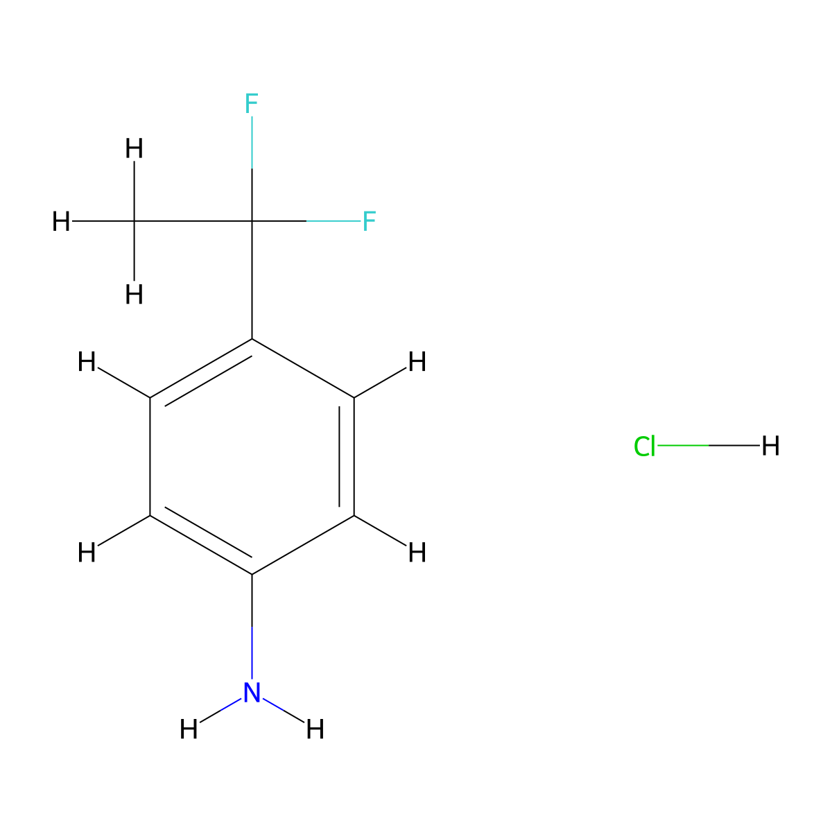 4-(1,1-Difluoroethyl)aniline hydrochloride molecular structure, CAS 2408975-58-4