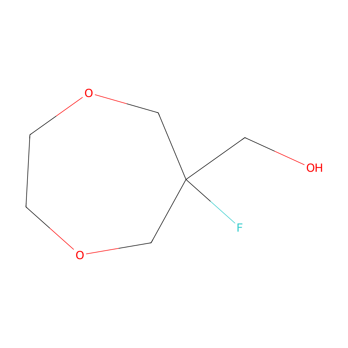 (6-Fluoro-1,4-dioxepan-6-yl)methanol molecular structure, CAS 2408975-66-4