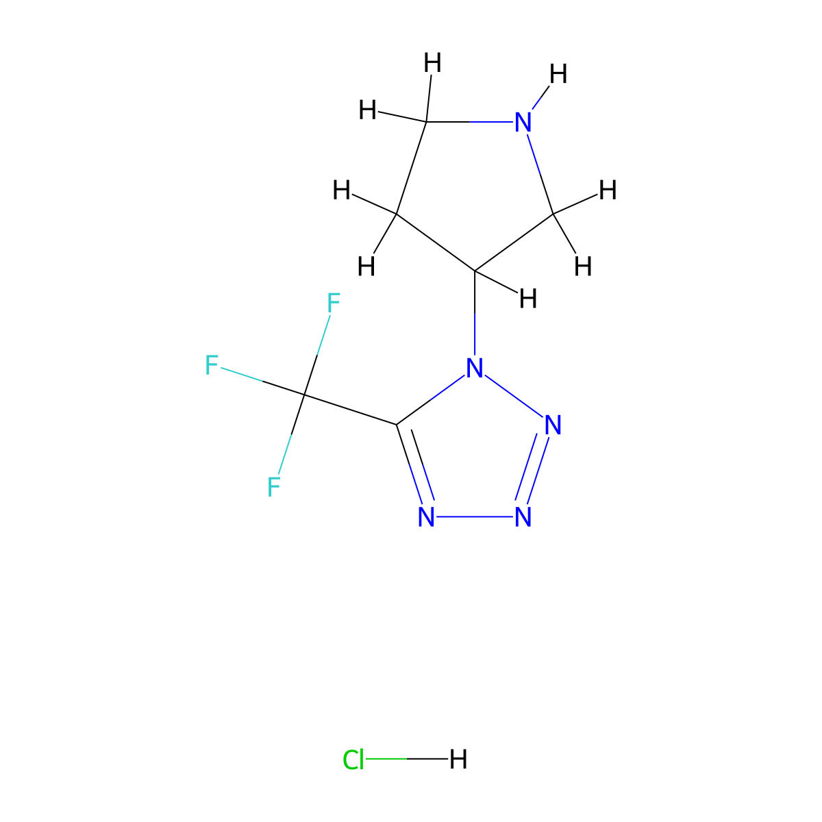 1-Pyrrolidin-3-yl-5-(trifluoromethyl)tetrazole;hydrochloride molecular structure, CAS 2408975-75-5