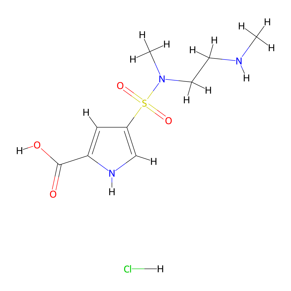 4-{methyl[2-(methylamino)ethyl]sulfamoyl}-1H-pyrrole-2-carboxylicacidhydrochloride molecular structure, CAS 2408975-79-9