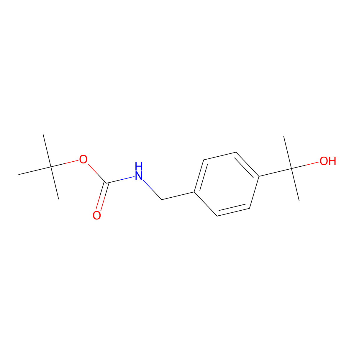 tert-butyl N-{[4-(2-hydroxypropan-2-yl)phenyl]methyl}carbamate molecular structure, CAS 2408975-87-9