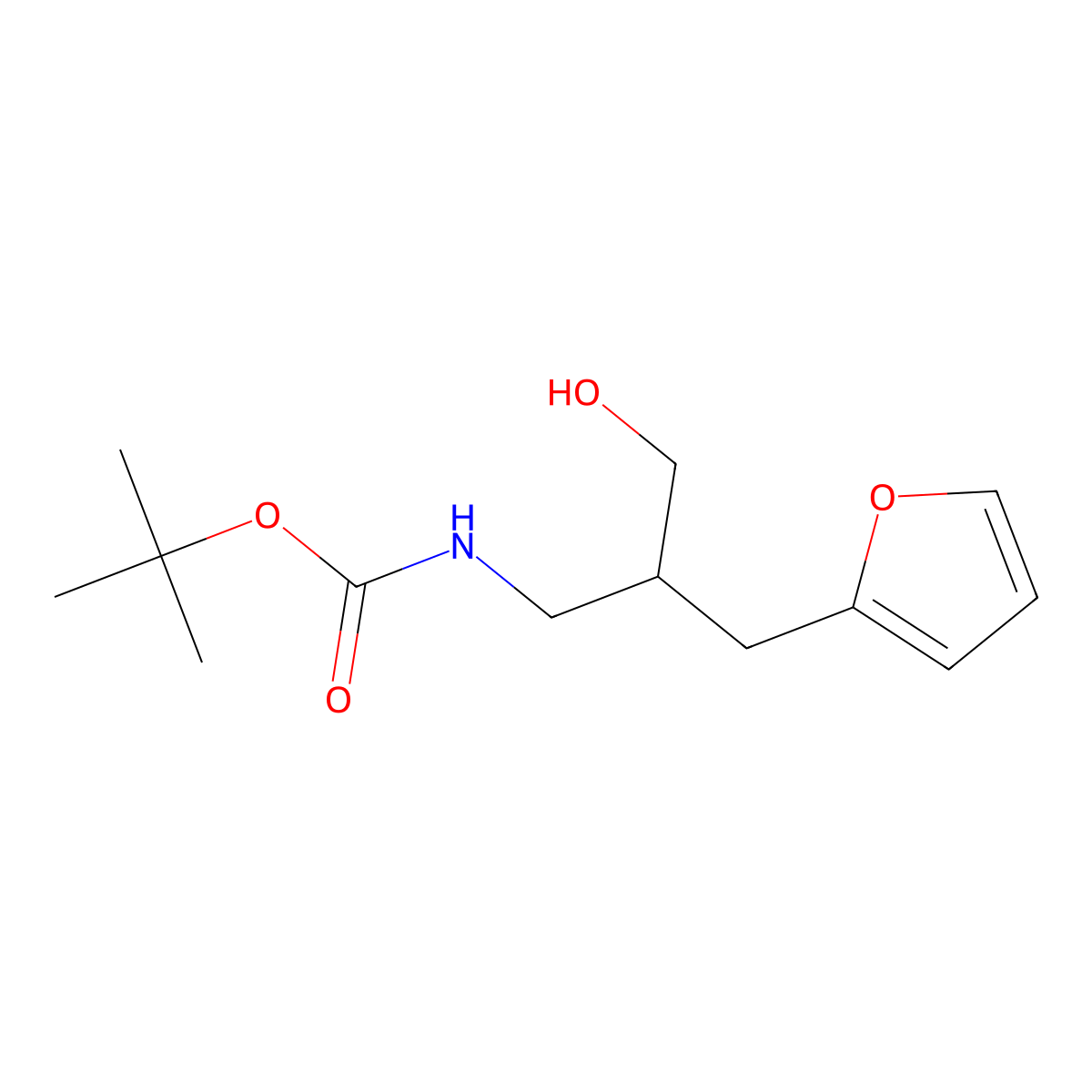 tert-butyl N-{2-[(furan-2-yl)methyl]-3-hydroxypropyl}carbamate molecular structure, CAS 2408976-19-0
