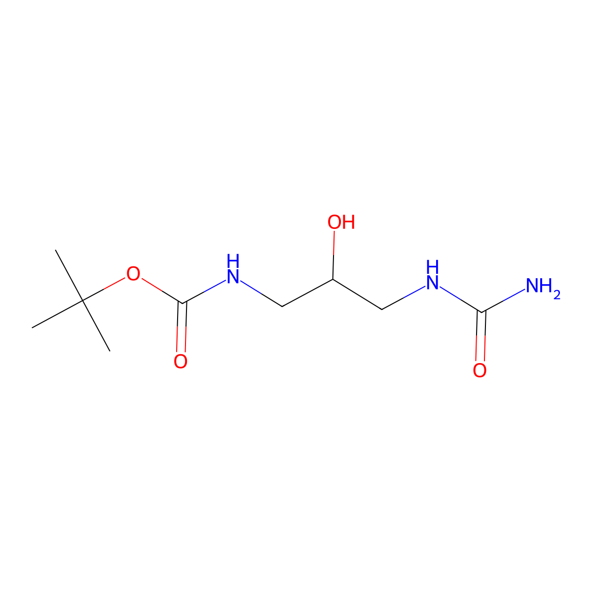 tert-butyl N-[3-(carbamoylamino)-2-hydroxypropyl]carbamate molecular structure, CAS 2408976-24-7