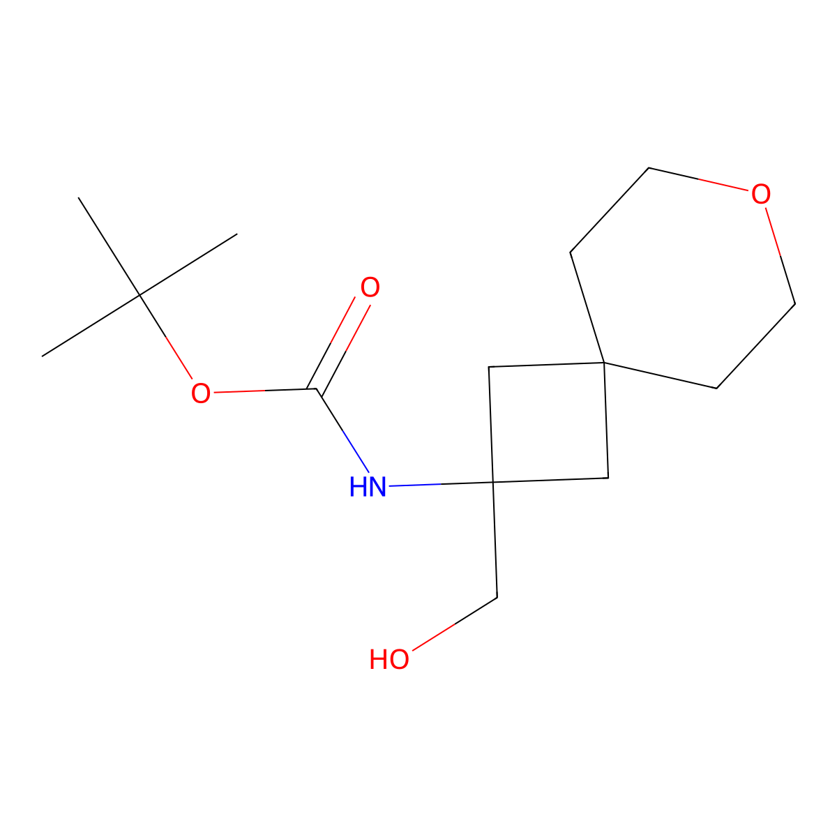 Tert-butyl N-[2-(hydroxymethyl)-7-oxaspiro[3.5]nonan-2-yl]carbamate molecular structure, CAS 2408976-25-8