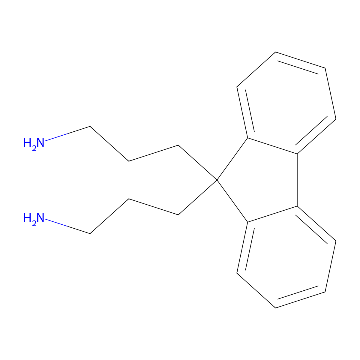 Fluorene-9,9-(bis)propylamine molecular structure, CAS 2409-19-0