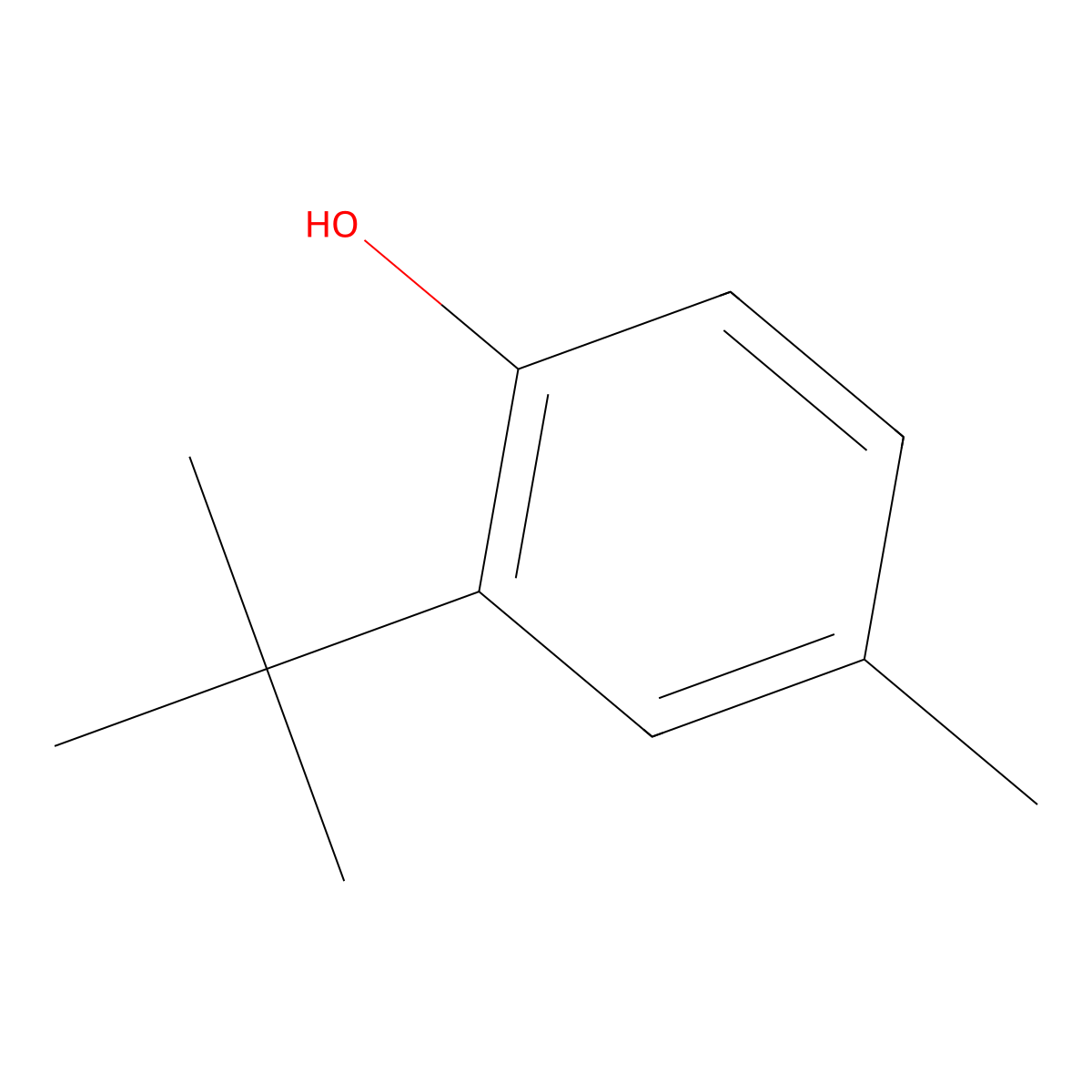 2-tert-Butyl-4-methylphenol molecular structure, CAS 2409-55-4