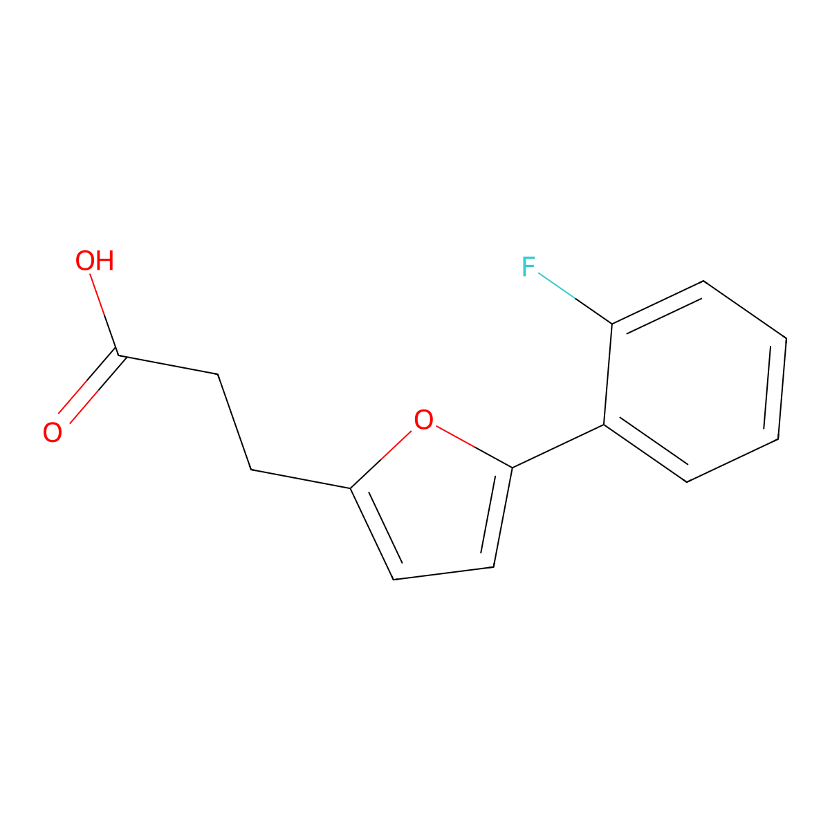 3-(5-(2-Fluorophenyl)furan-2-yl)propanoic acid molecular structure, CAS 24090-21-9