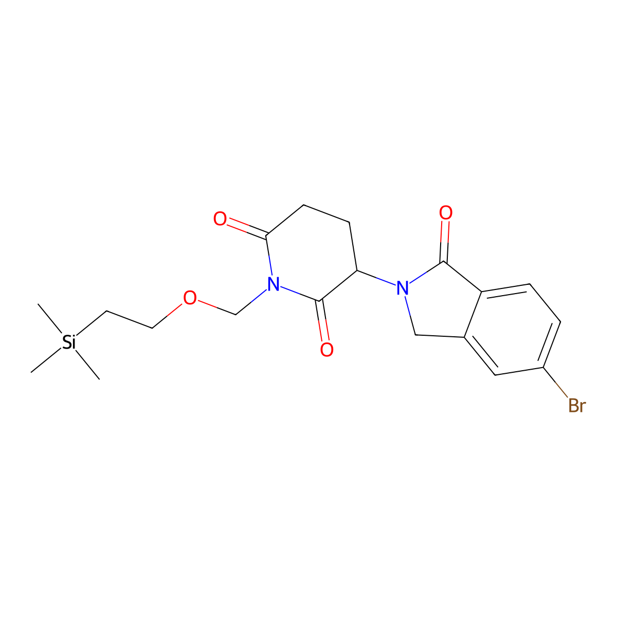 3-(5-Bromo-1-oxoisoindolin-2-YL)-1-((2-(trimethylsilyl)ethoxy)methyl)piperidine-2,6-dione molecular structure, CAS 2409004-53-9