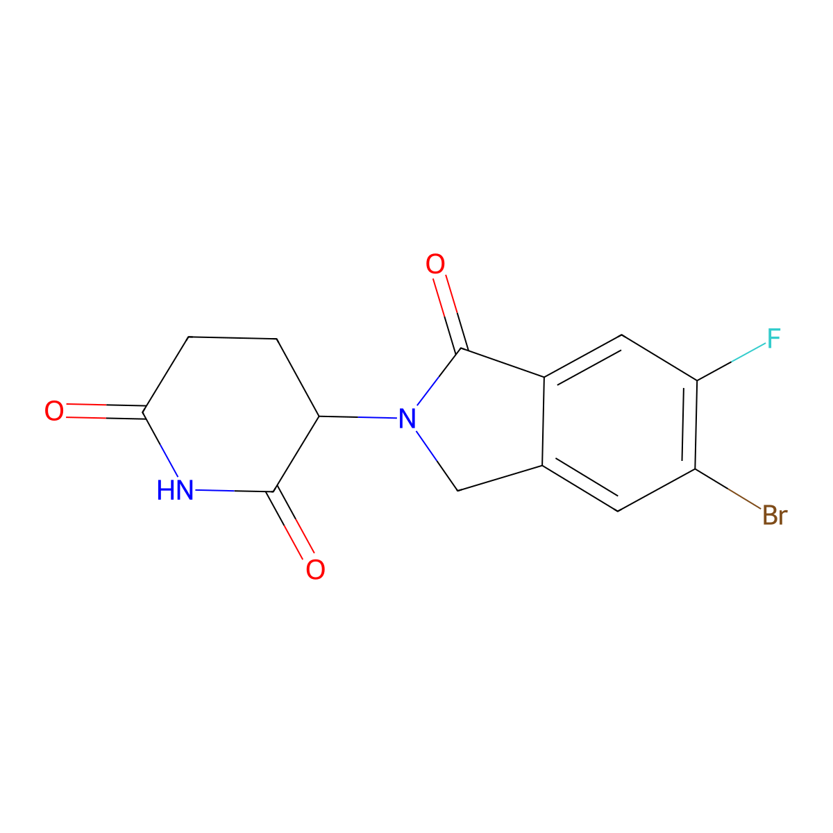 3-(5-Bromo-6-fluoro-1-oxoisoindolin-2-yl)piperidine-2,6-dione molecular structure, CAS 2409005-96-3