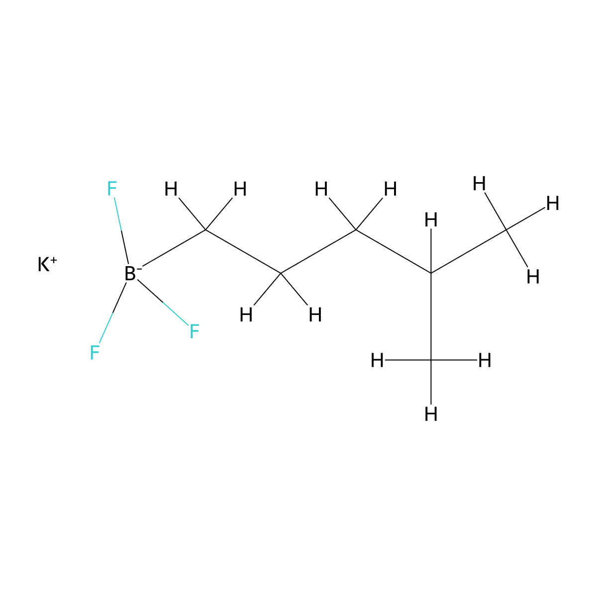 Potassium;trifluoro(4-methylpentyl)boranuide molecular structure, CAS 2409048-01-5