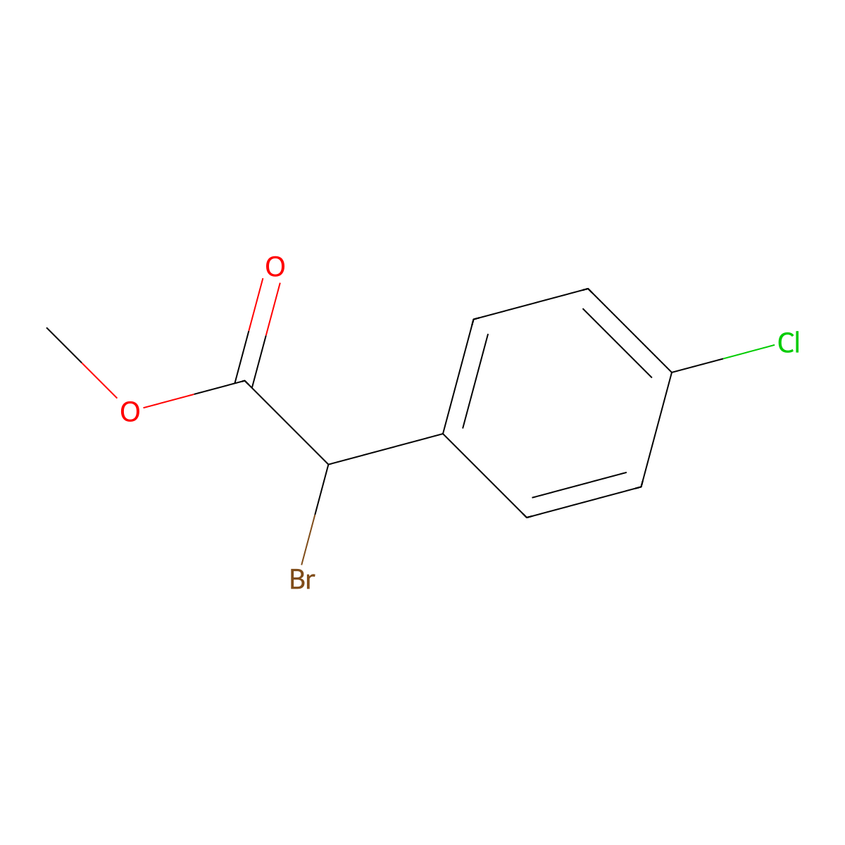 Methyl 2-bromo-2-(4-chlorophenyl)acetate molecular structure, CAS 24091-92-7