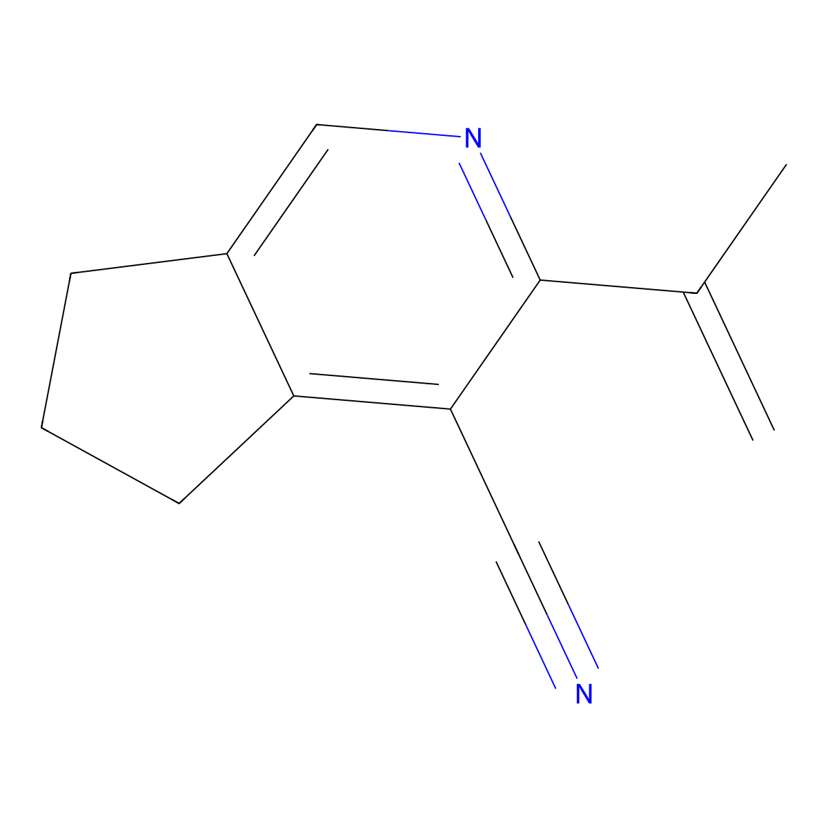 3-(Prop-1-en-2-yl)-6,7-dihydro-5H-cyclopenta[c]pyridine-4-carbonitrile molecular structure, CAS 2409124-07-6