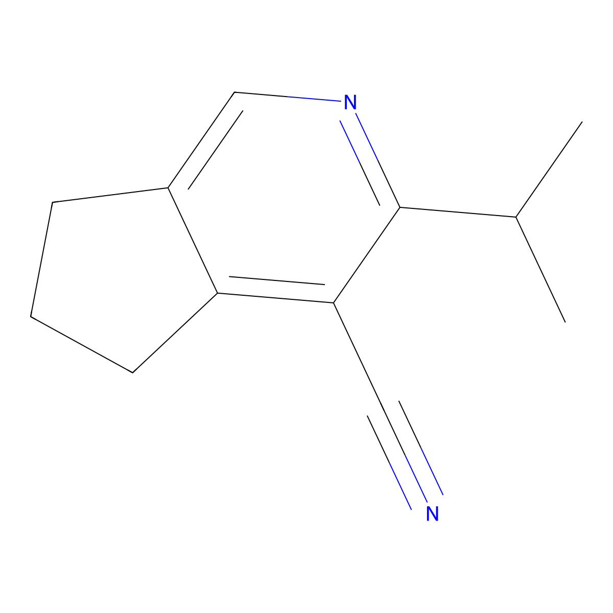 3-Isopropyl-6,7-dihydro-5H-cyclopenta[c]pyridine-4-carbonitrile molecular structure, CAS 2409124-08-7