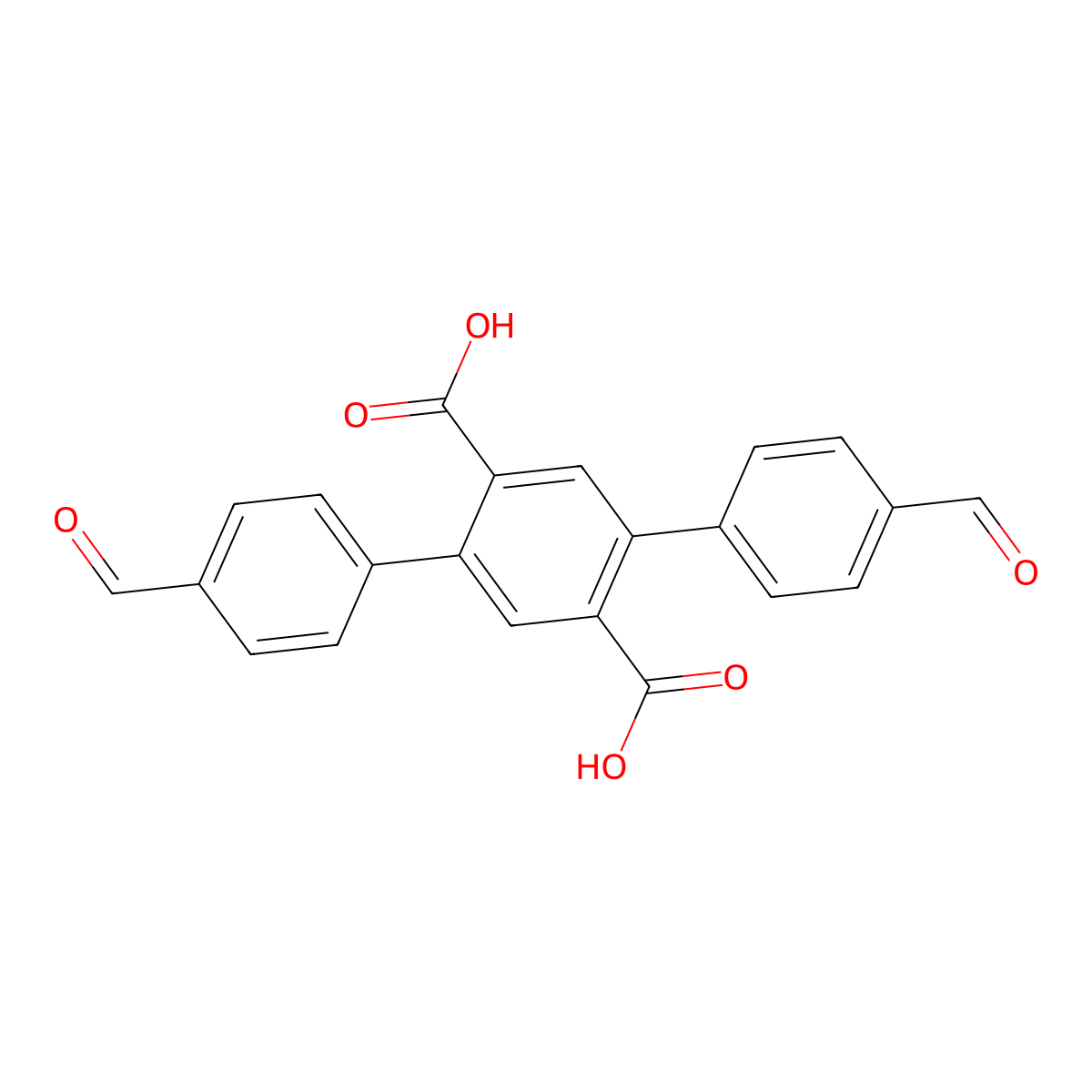 4,4''-Diformyl-[1,1':4',1''-terphenyl]-2',5'-dicarboxylic acid molecular structure, CAS 2409130-70-5