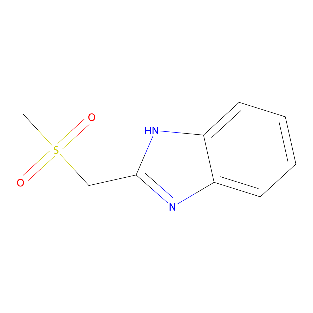 2-(methanesulfonylmethyl)-1H-1,3-benzodiazole molecular structure, CAS 24092-75-9
