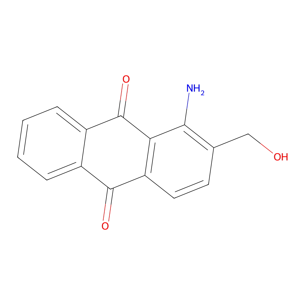 1-Amino-2-(hydroxymethyl)-9,10-anthracenedione molecular structure, CAS 24094-44-8