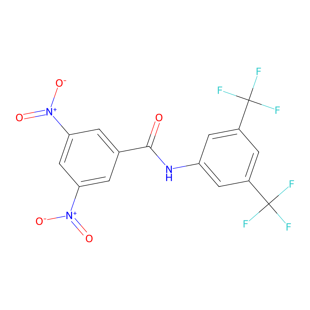 N-[3,5-bis(trifluoromethyl)phenyl]-3,5-dinitrobenzamide molecular structure, CAS 24094-66-4