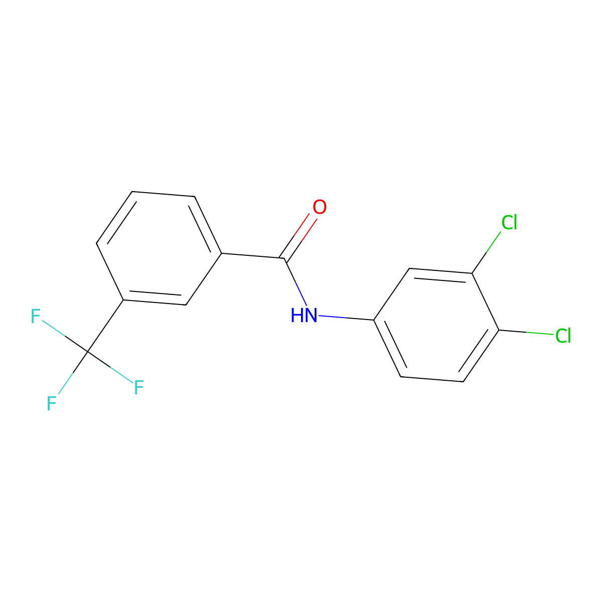 N-(3,4-dichlorophenyl)-3-(trifluoromethyl)benzamide molecular structure, CAS 24094-75-5