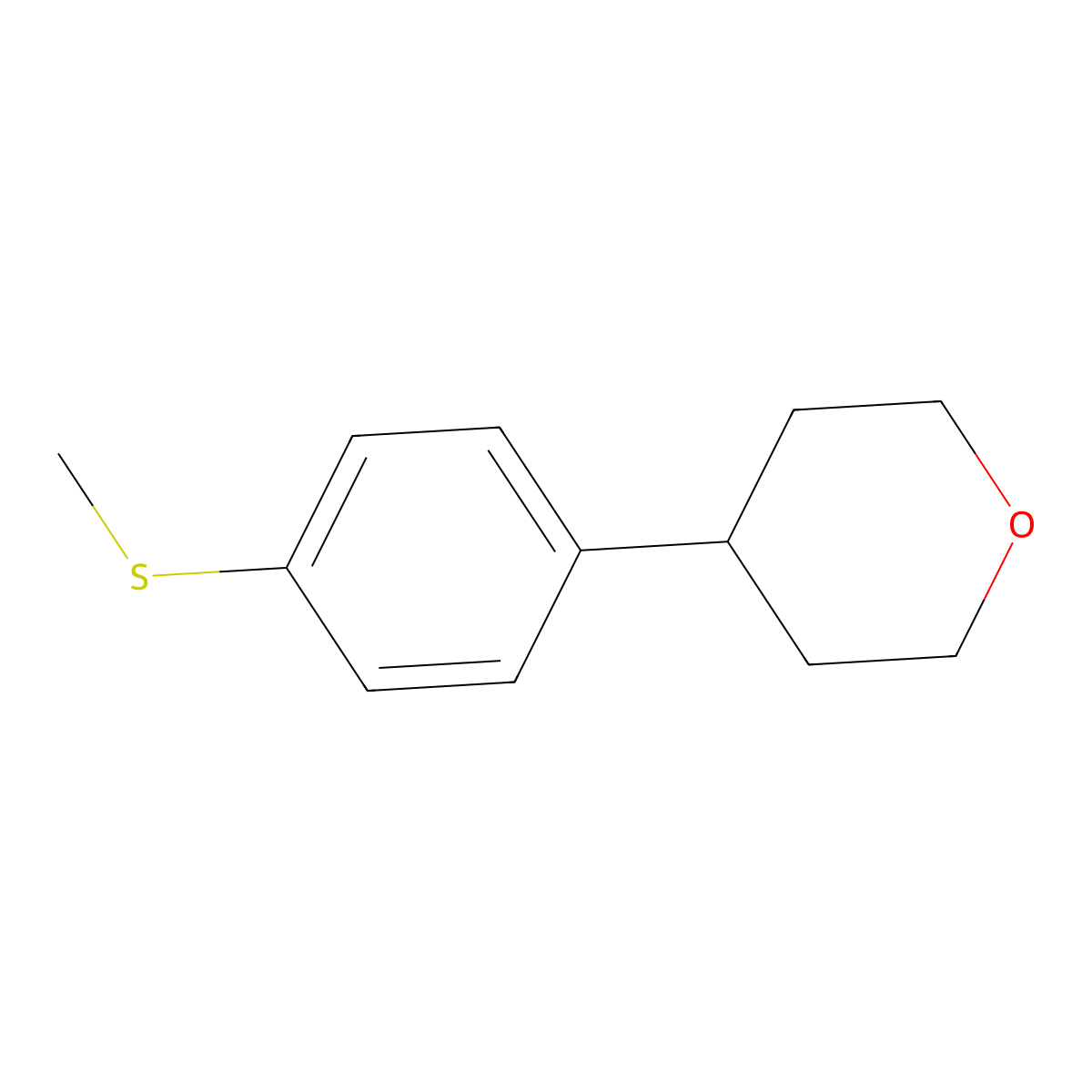 4-(4-(Methylthio)phenyl)tetrahydro-2H-pyran molecular structure, CAS 2409479-56-5